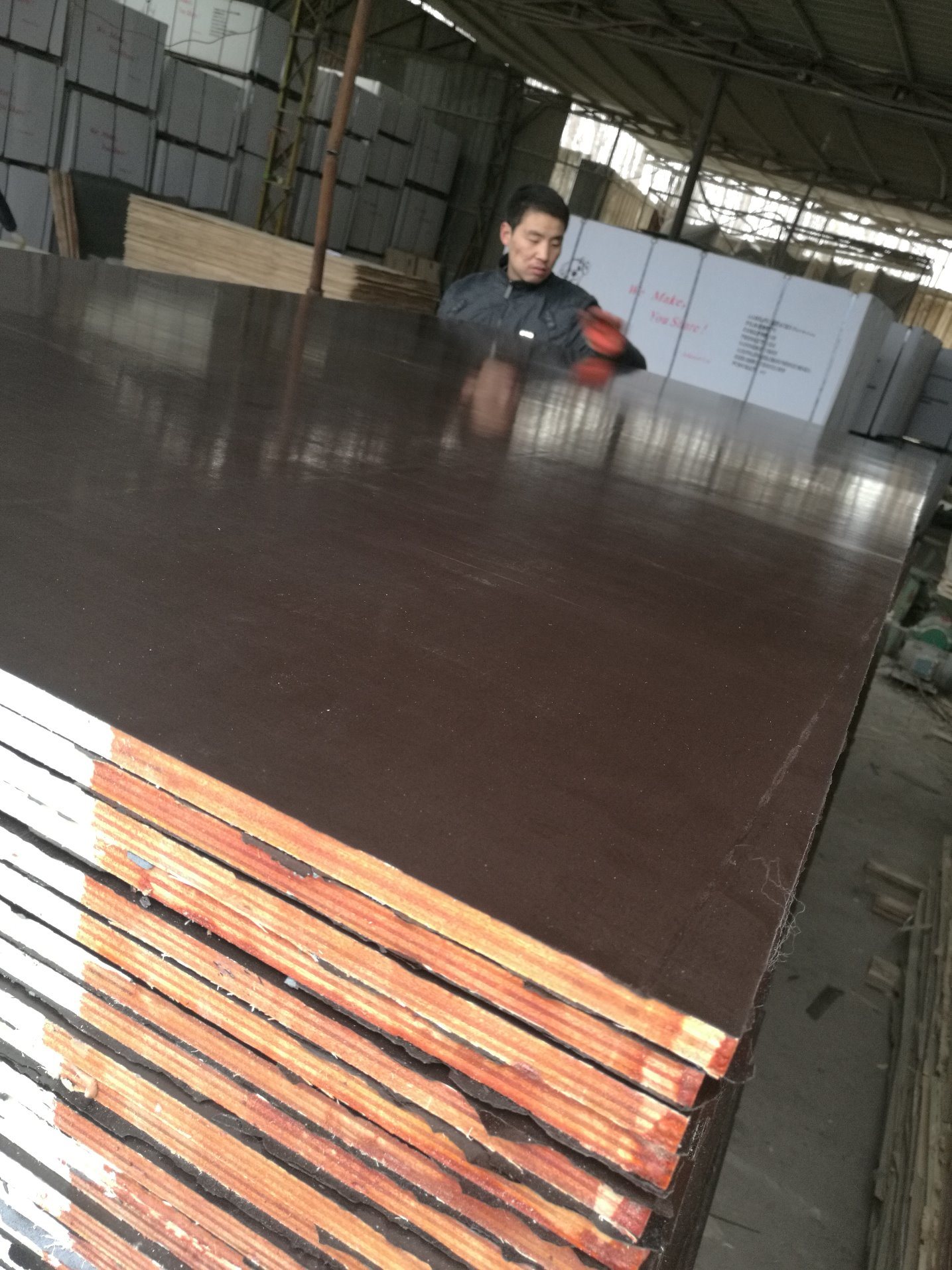 12mm Brown Film Faced Plywood Poplar Core Two Time Hotpressed